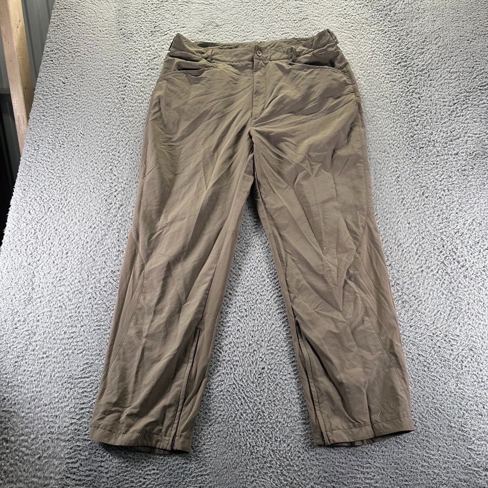 Nike Pant Mens 35x30 Brown Polyester Straight Ankle Zip Stretch Golf Performance